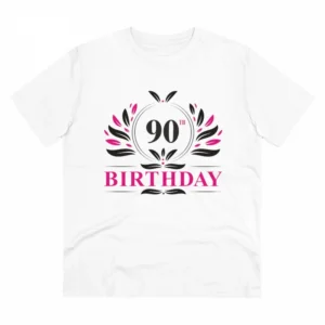 Generic Men's PC Cotton 90th Birthday Printed T Shirt (Color: White, Thread Count: 180GSM)