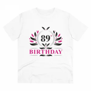 Generic Men's PC Cotton 89th Birthday Printed T Shirt (Color: White, Thread Count: 180GSM)