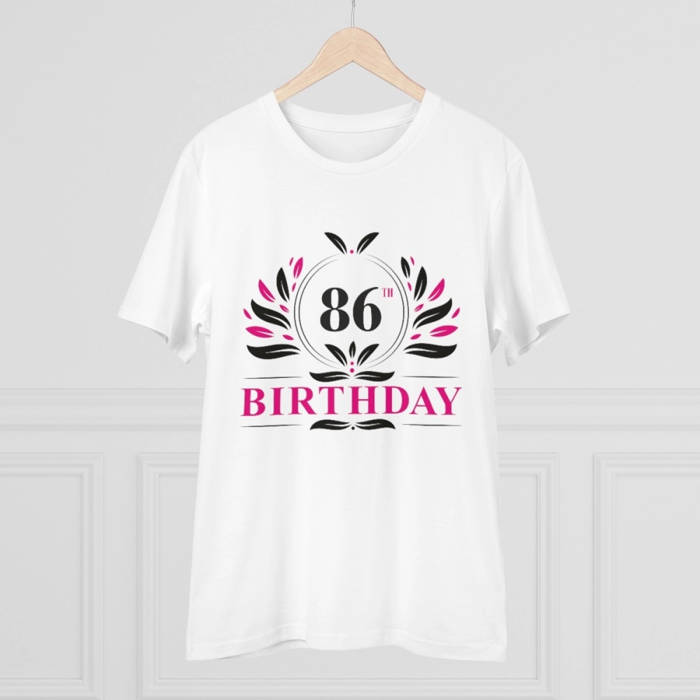 Generic Men's PC Cotton 86th Birthday Printed T Shirt (Color: White, Thread Count: 180GSM) - Image 3