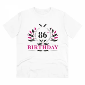 Generic Men's PC Cotton 86th Birthday Printed T Shirt (Color: White, Thread Count: 180GSM)