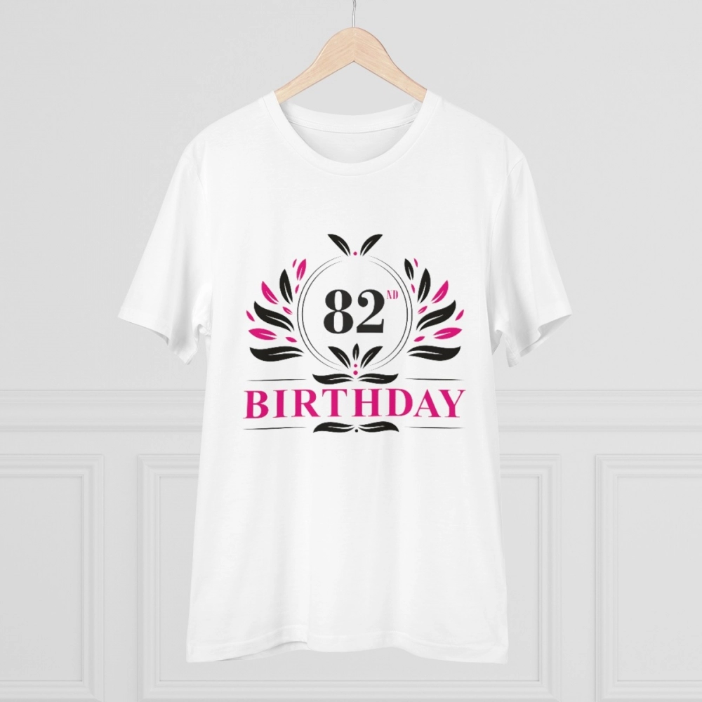 Generic Men's PC Cotton 82nd Birthday Printed T Shirt (Color: White, Thread Count: 180GSM) - Image 3
