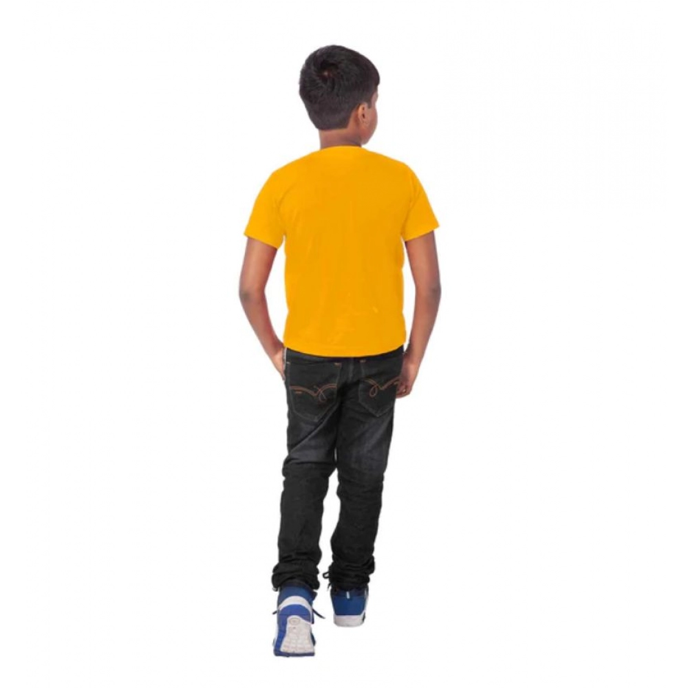 Generic Boys Cotton Will Be Cool Half Sleeve TShirt (Mustard) - Image 2