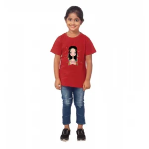 Generic Girls Cotton Tribal Half Sleeve TShirt (Maroon)
