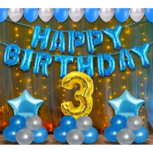 Generic 3Rd Birthday Decoration Items For Boys With Fairy Lights (Multicolor)