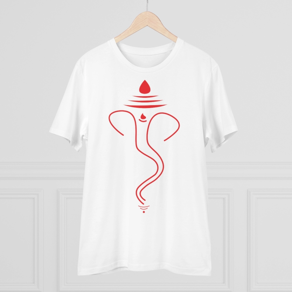 Generic Men's PC Cotton Ganesh Printed T Shirt (Color: White, Thread Count: 180GSM) - Image 2