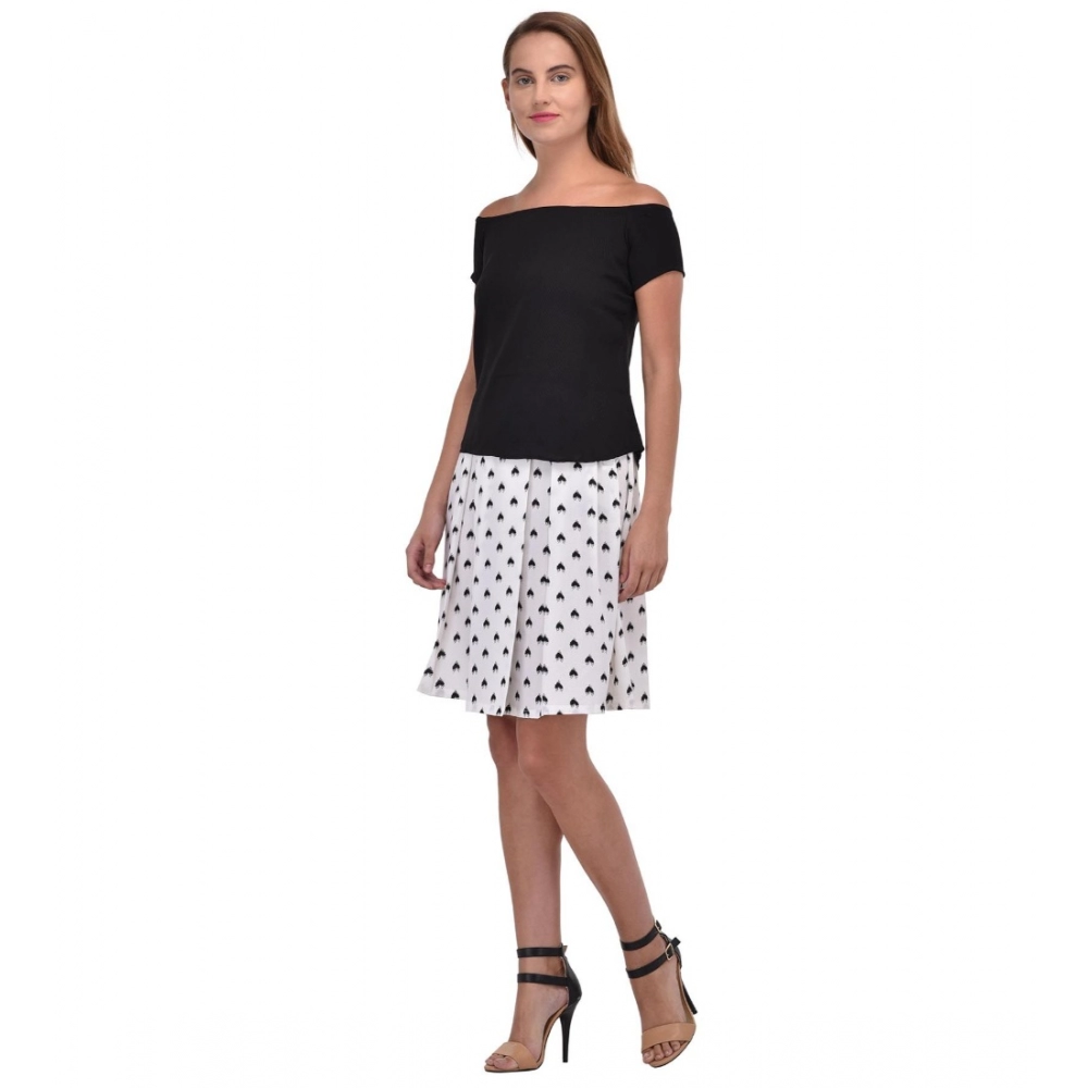Generic Women's Cotton Blend Solid Short Sleeves Dress (Black) - Image 5