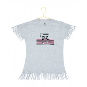 Generic Girl's Casual Short Sleeve Printed Cotton T Shirt (Grey)