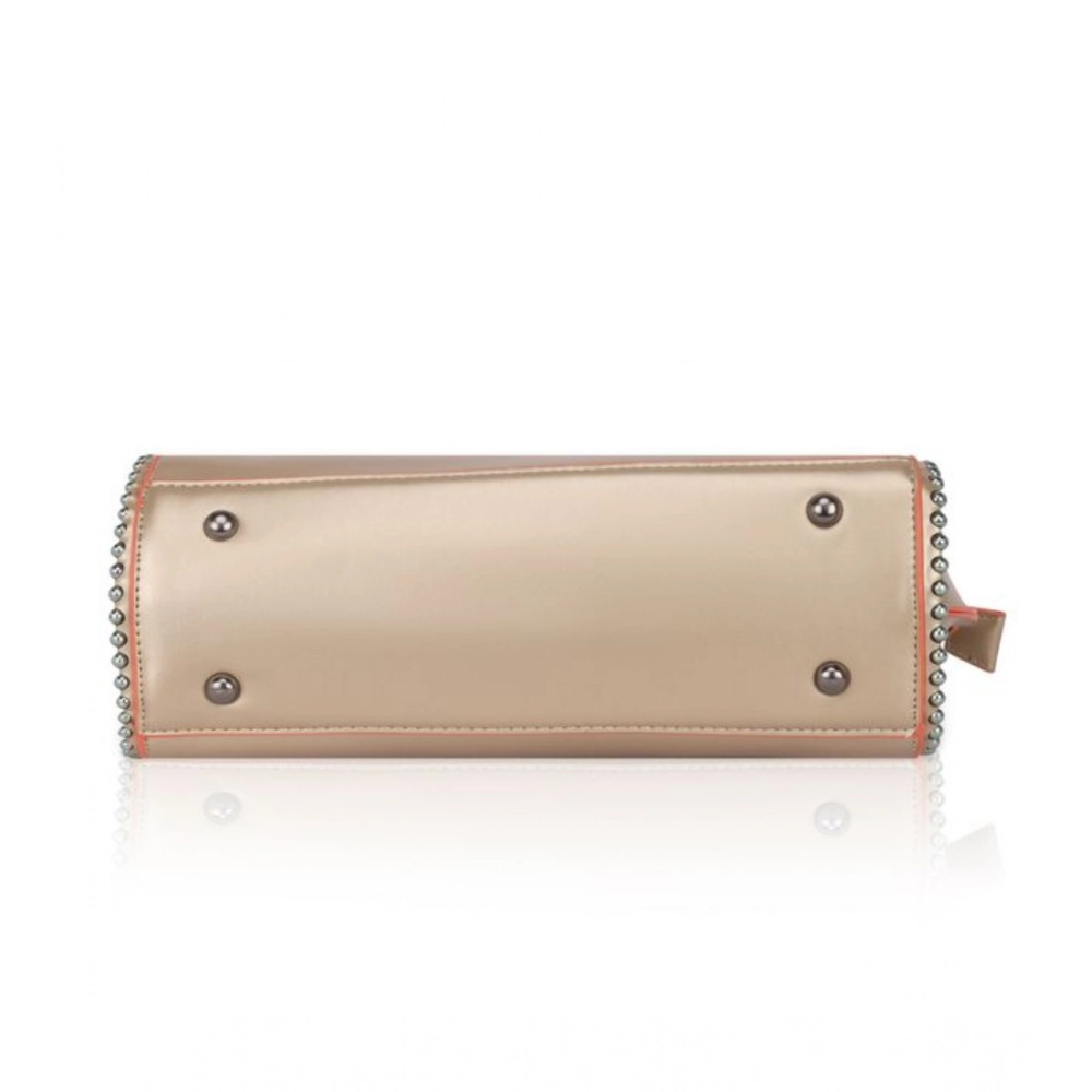 Generic Women's Faux Leather Metal Beads Handbag (Gold) - Image 3