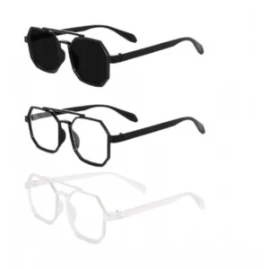 Generic Pack Of 3 Classic Unisex UV400 Protection Sunglasses Multicolor