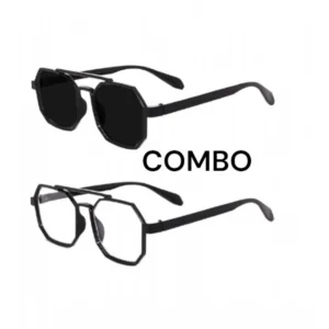 Generic Pack Of 2 Classic Unisex UV400 Protection Sunglasses Multicolor
