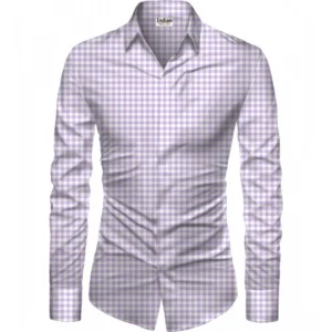 Generic Men's Casual Floral Printed Cotton Blend Unstitched Shirt Fabric 1.6 Mtrs (Purple)