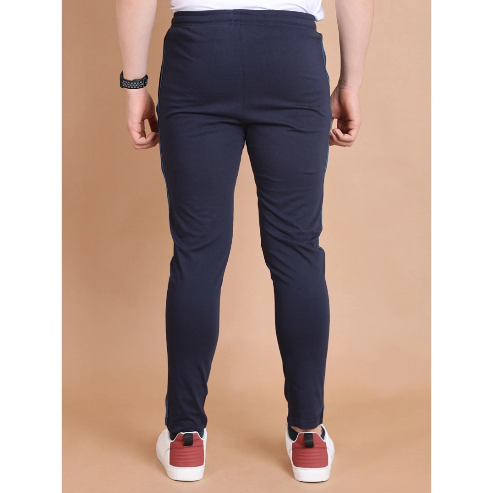 Generic Men's Casual Cotton Striped Full Length Track Pant (Navy) - Image 2