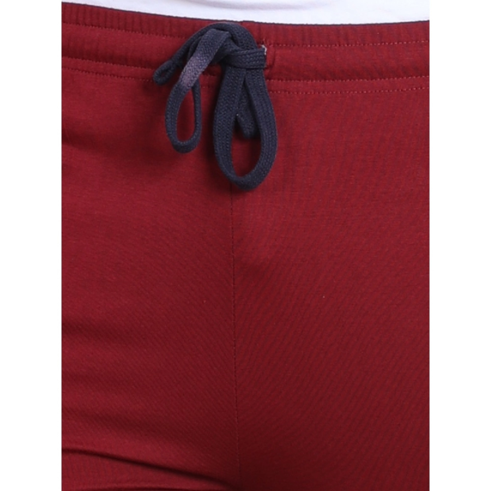 Generic Men's Casual Cotton Striped Full Length Track Pant (Maroon) - Image 6