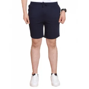 Generic Men's Casual Cotton Striped Above knee Shorts (Navy)