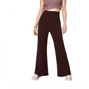 Generic Women's Polyester Cow Pattern Pant (Coffee)
