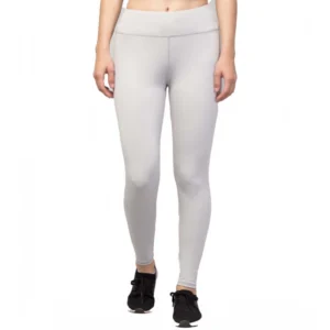 Generic Women's Polyester Solid Ankle Length High-Rise Tights (Light Grey)