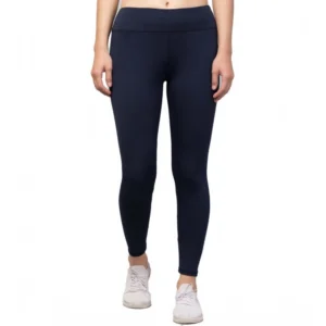Generic Women's Polyester Solid Ankle Length High-Rise Tights (Navy)