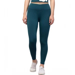 Generic Women's Polyester Solid Ankle Length High-Rise Tights (Green)