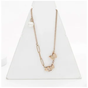 Generic Women's Stainless Steel Butterfly Pendent Delicate Chain (Gold Plated)