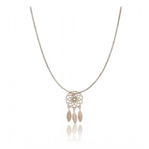 Generic Women's Stainless Steel Dream Catcher Pendent Delicate Chain (Gold Plated)