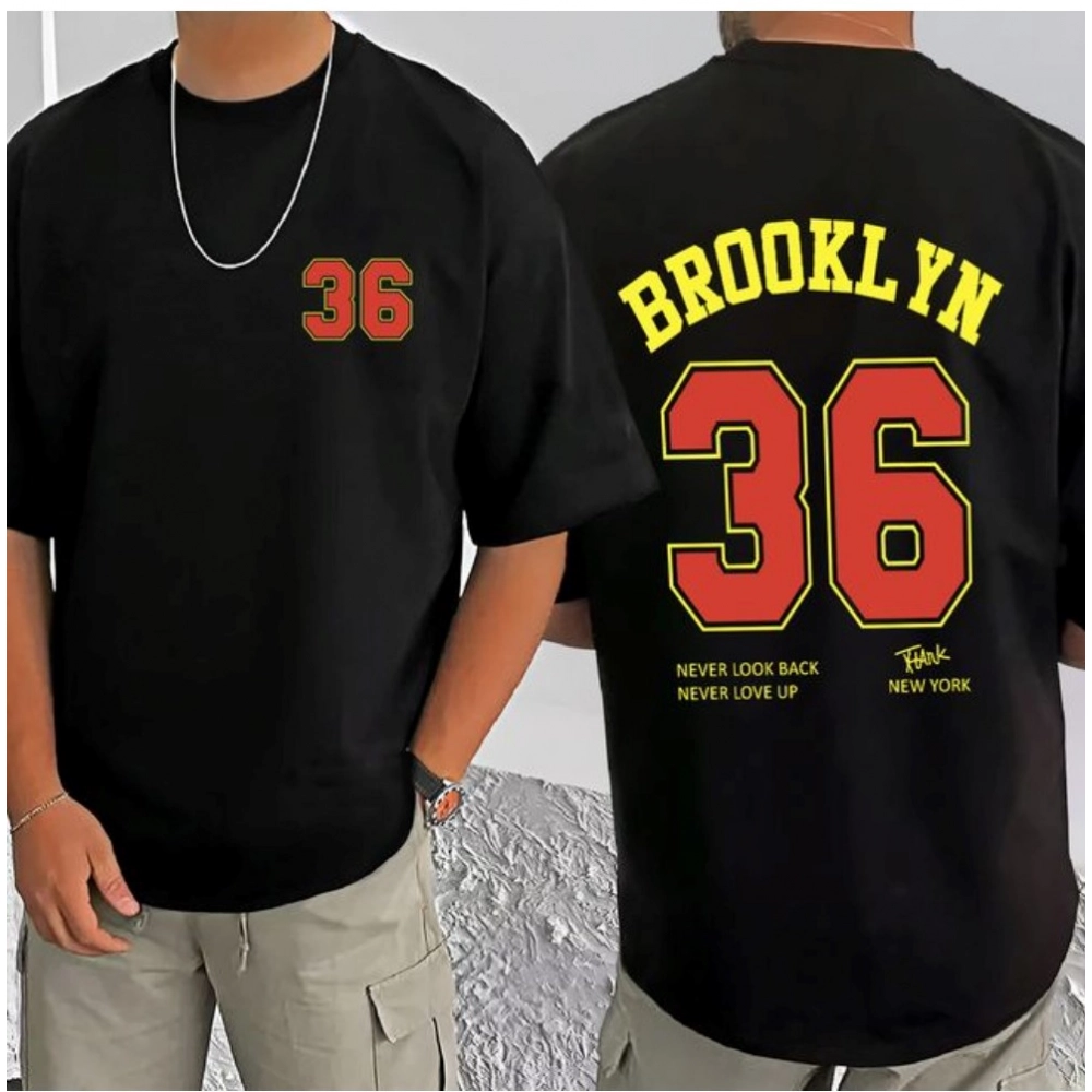 Generic Men's Casual Cotton Blend Printed Round Neck Half Sleeve T-Shirt (Black) - Image 3