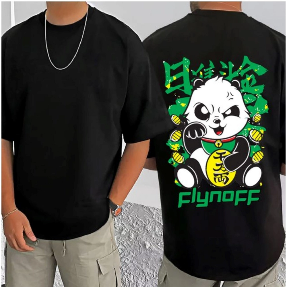 Generic Men's Casual Cotton Blend Printed Round Neck Half Sleeve T-Shirt (Black) - Image 3