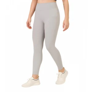 Generic Women's Polyester Solid Ankle length High Waisted Tights (Grey)
