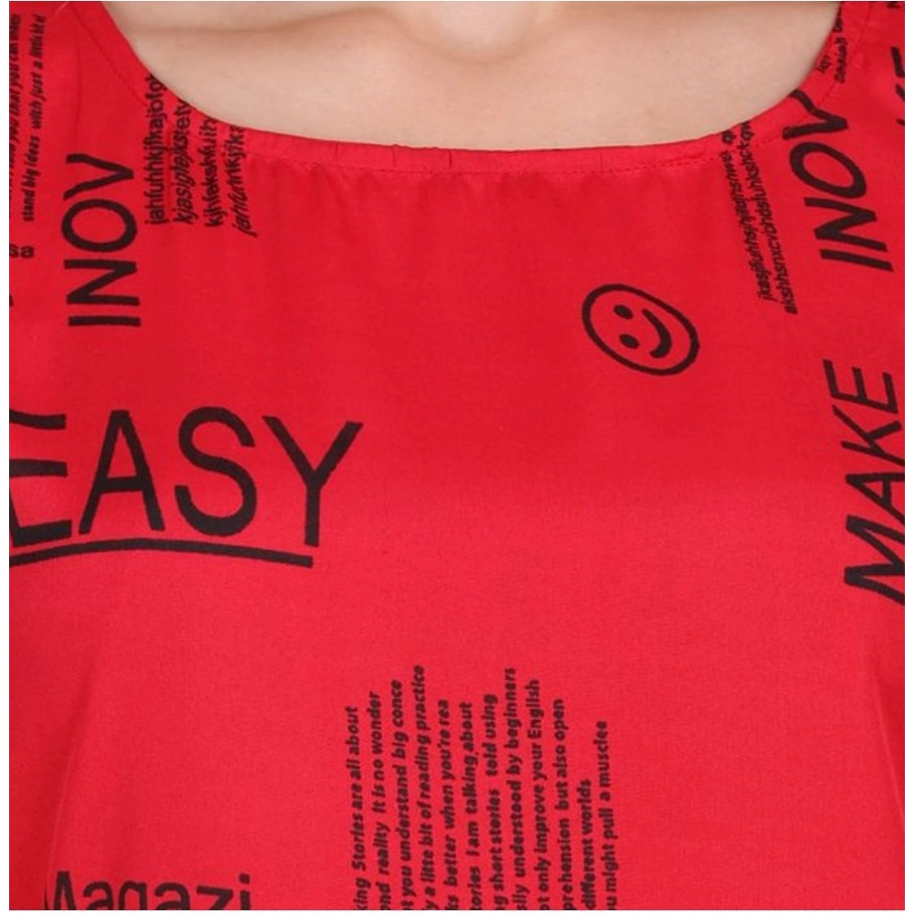 Generic Women's Casual Crepe Sleeveless Slit Dress (Red) - Image 5