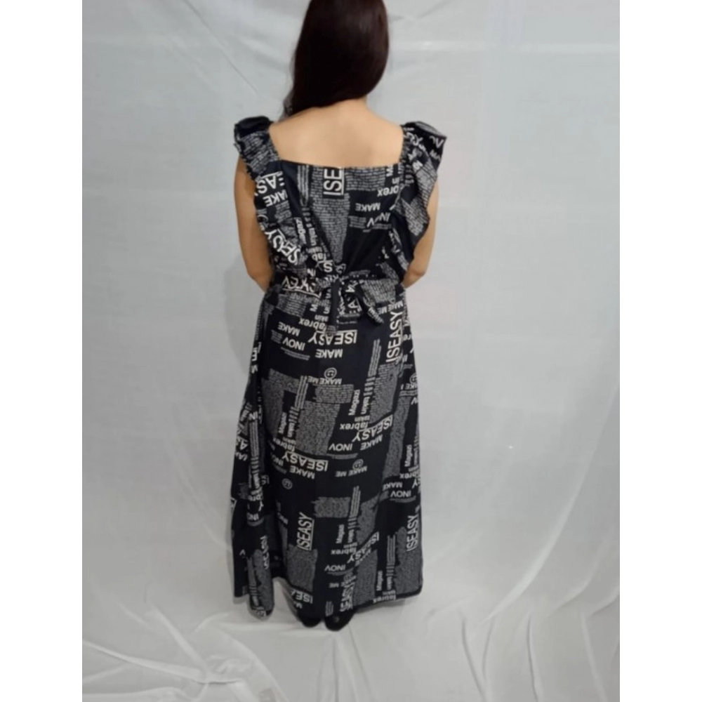 Generic Women's Casual Crepe Sleeveless Dress (Black) - Image 3