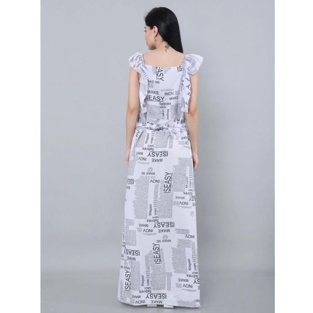 Generic Women's Casual Crepe Sleeveless Dress (White) - Image 5