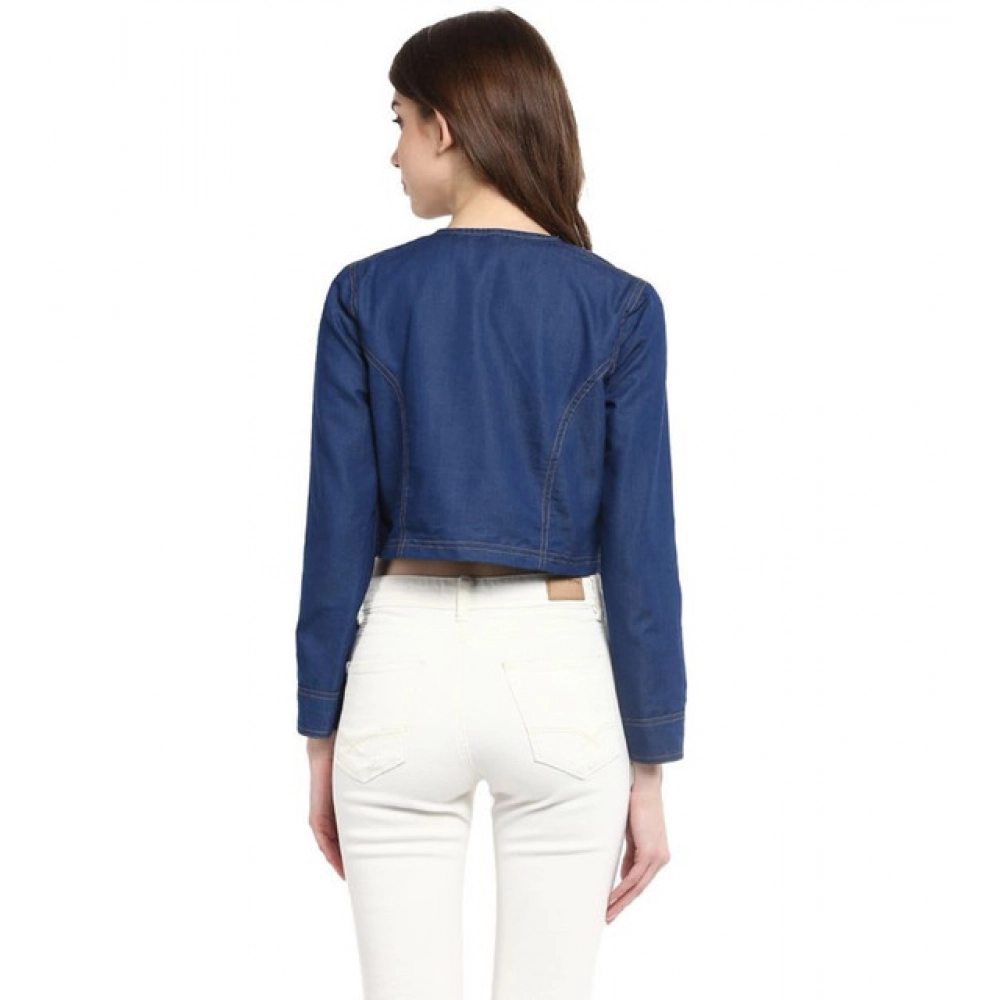 Generic Women's Denim Embellished Long Sleeves Shrug (Blue) - Image 5