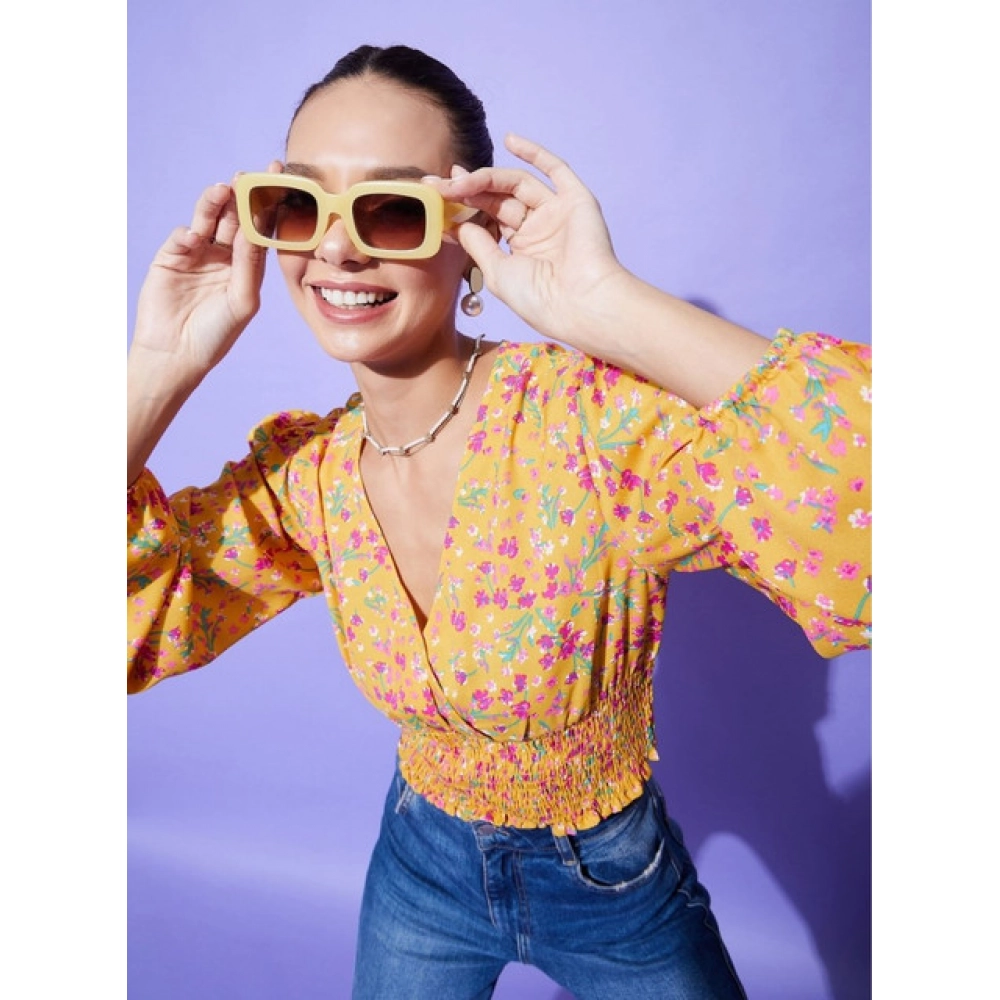 Generic Women's Polyester Floral Long Sleeves Top (Multicolor) - Image 5