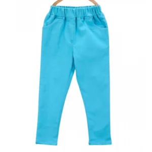 Generic Girl's Denim Solid Elasticated Jeggings cum Jeans (Blue)
