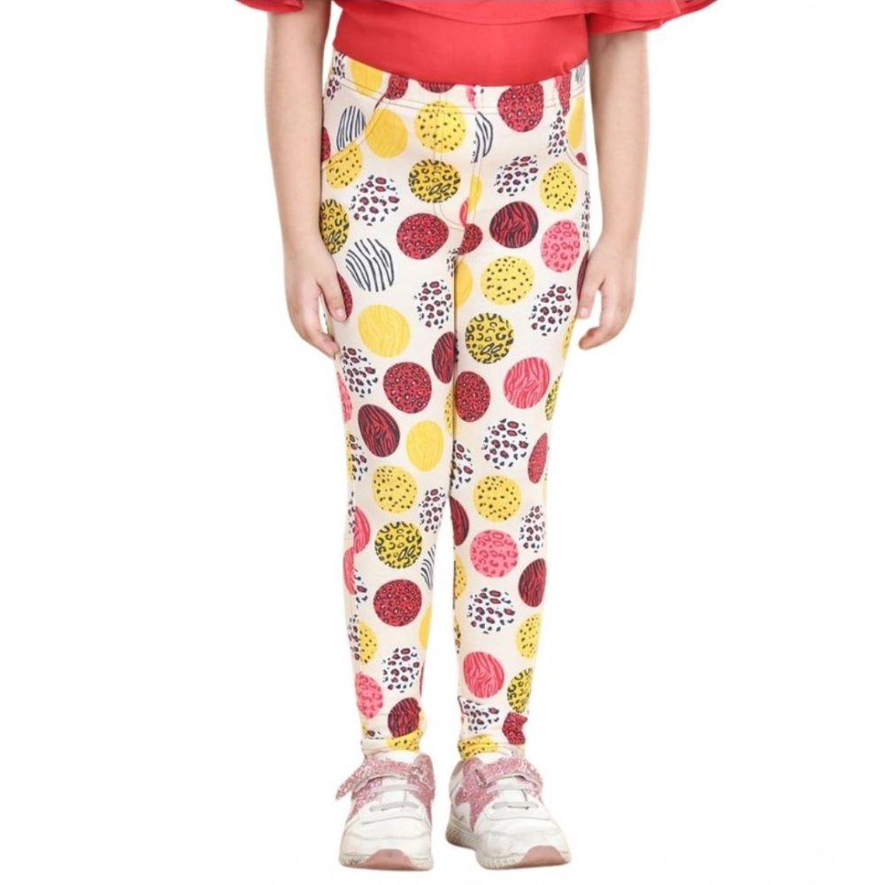 Generic Girl's Cotton Lycra Floral Elasticated Jeggings (Multicolor) - Image 5