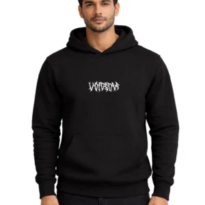 Vibes Tribal PolyCotton Hoodie Without Zipper 300 GSM Black
