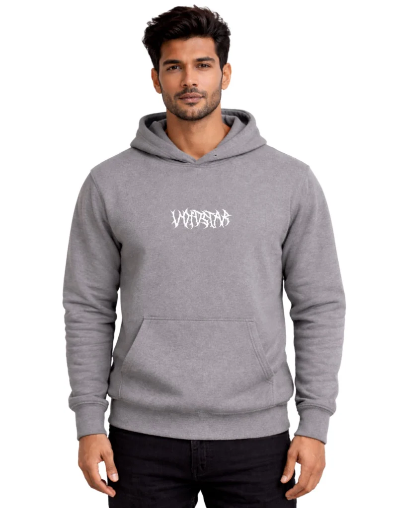 Vibes Tribal PolyCotton Hoodie Without Zipper 300 GSM Grey