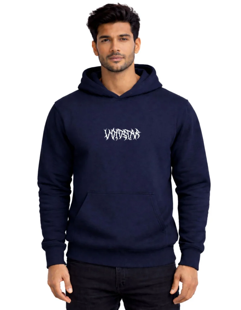 Vibes Tribal PolyCotton Hoodie Without Zipper 300 GSM Navy Blue
